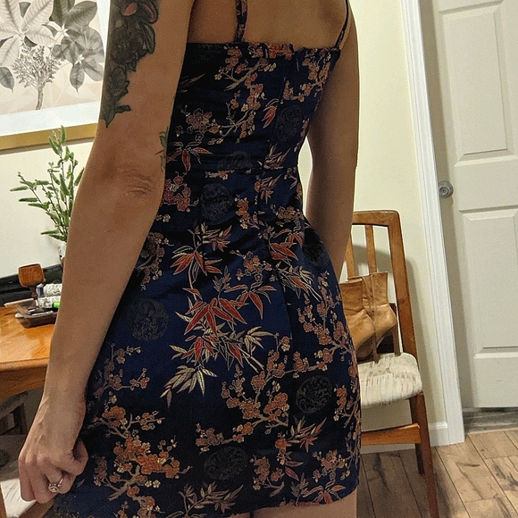 Royal blue floral party dress - Picture 4 of 4